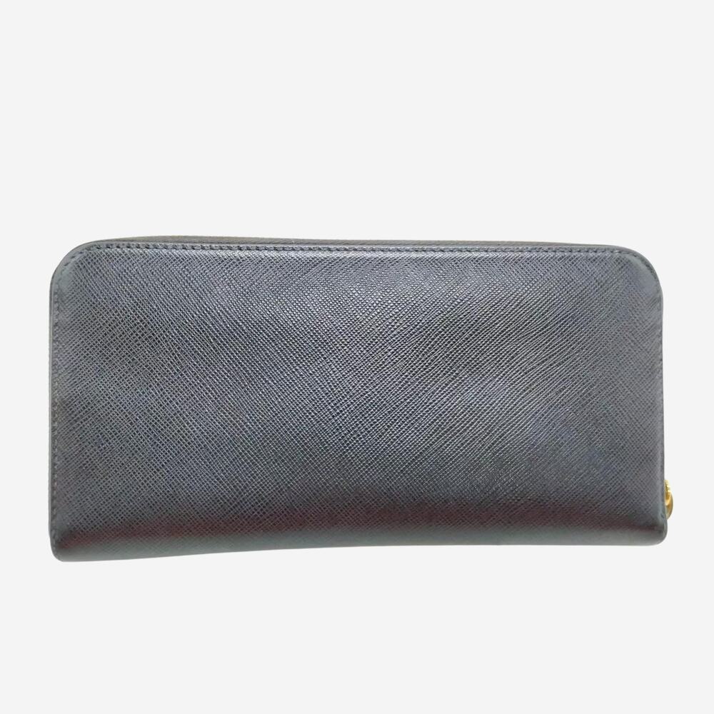 Prada Saffiano Long Wallet Black Leather - Picture 2 of 9
